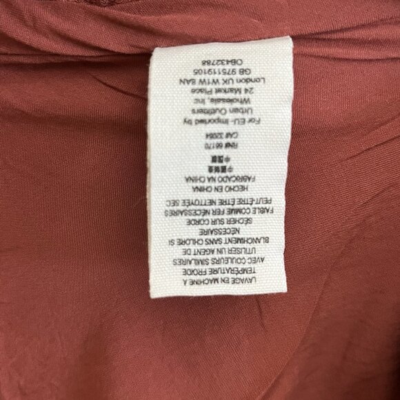 Free People Women Brick Tulip Sleeve Wrap Maxi Dress XS Boho Art Deco Pattern - Picture 8 of 9